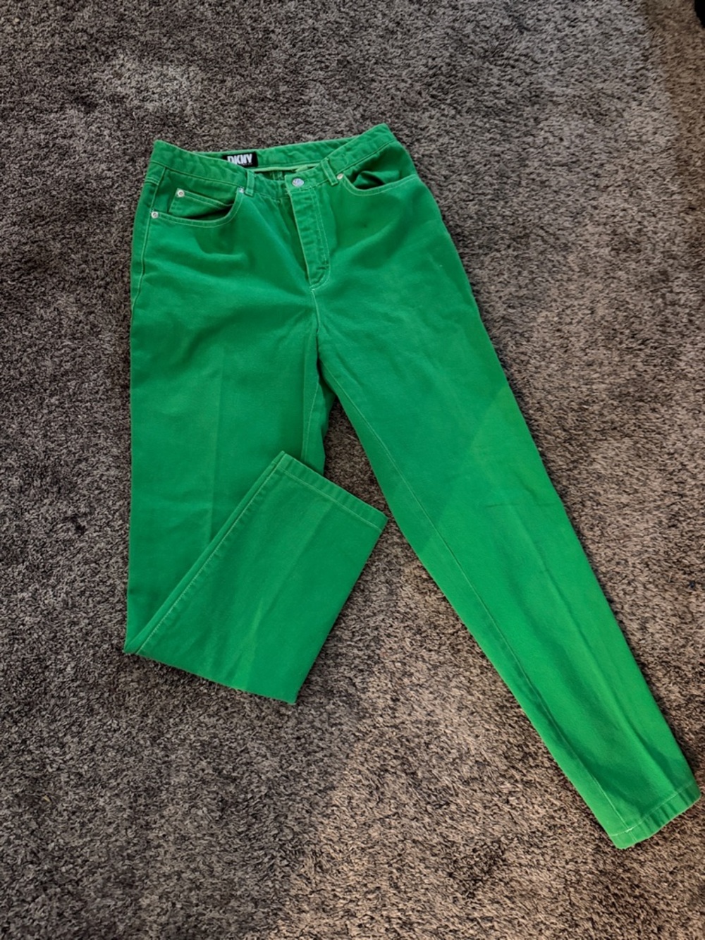 VTG DKNY Emerald Green Straight-Leg Jeans